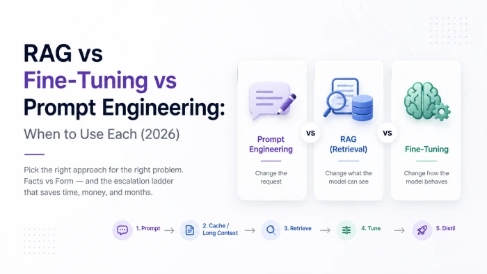 RAG vs Fine-Tuning vs Prompt Engineering: When to Use Each (2026)